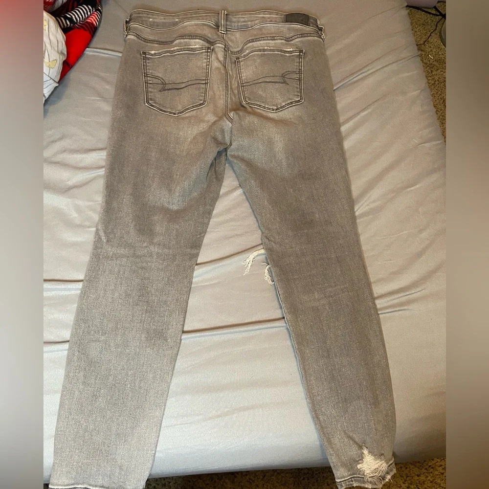 American Eagle gray skinny distressed jeans - Picture 3 of 3
